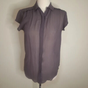 Surface to Air grey silk short sleeve shirt SZ M